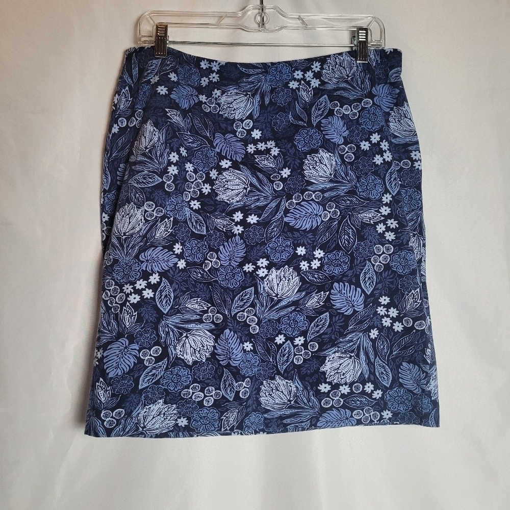 J.Jill Floral Print Pencil Skirt 100% Cotton Size Medium